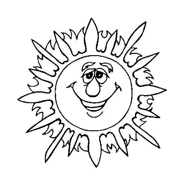 Coloring book hot cheerful sun
